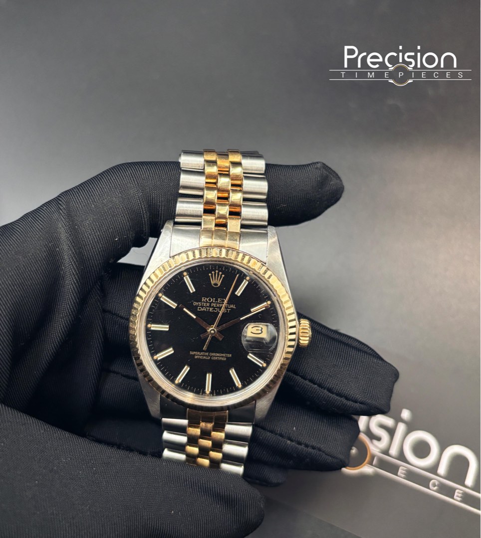 Rolex datejust 16013 black on sale dial