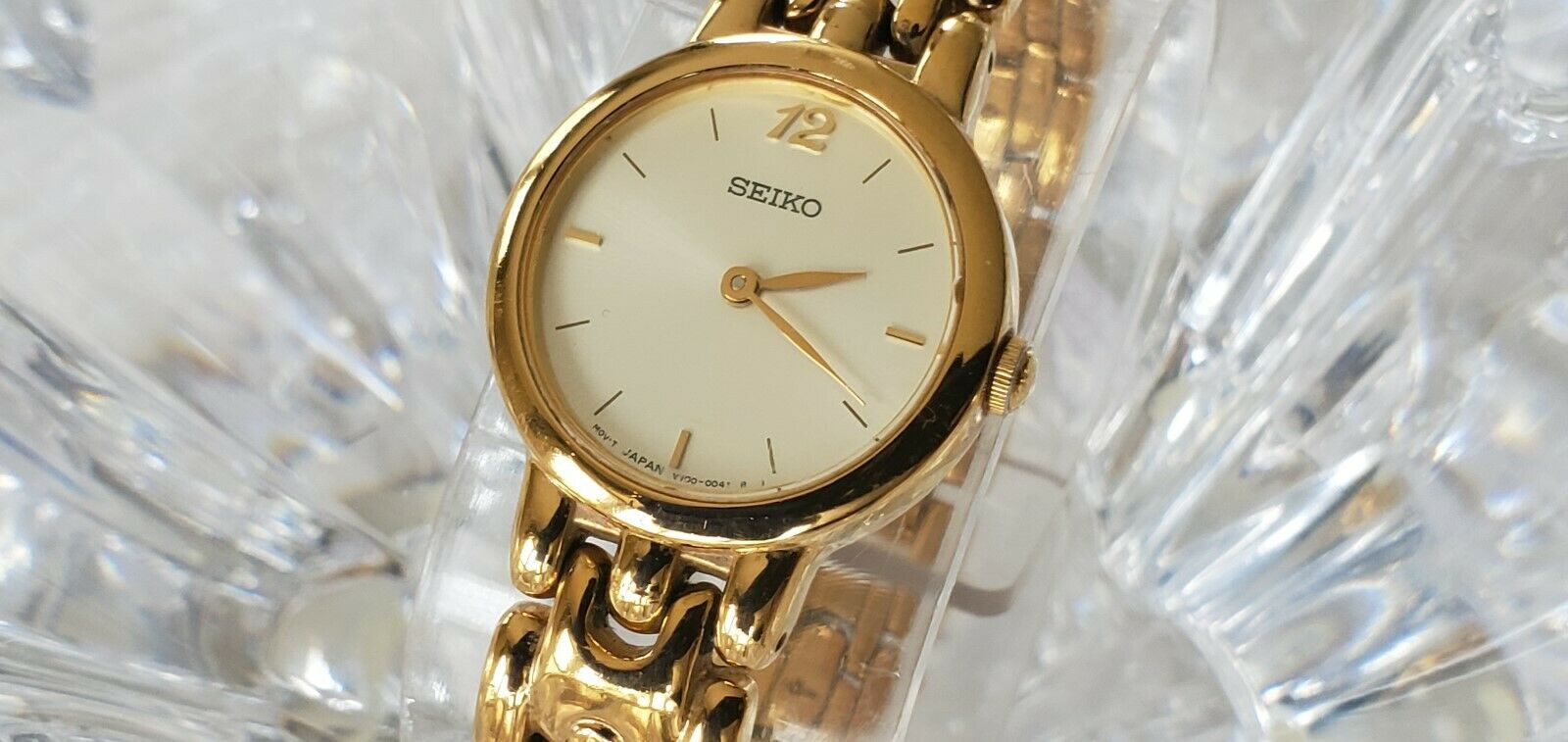 Seiko Gold-Tone Silver Dial Womens Watch V700-6389 Nice | WatchCharts