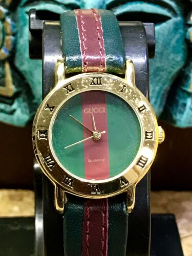 vintage gucci watch red and green