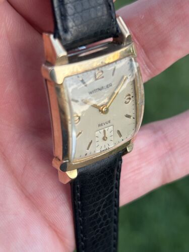 RUNS GREAT! Vintage 1950s Swiss WITTNAUER REVUE Manual Wind GF