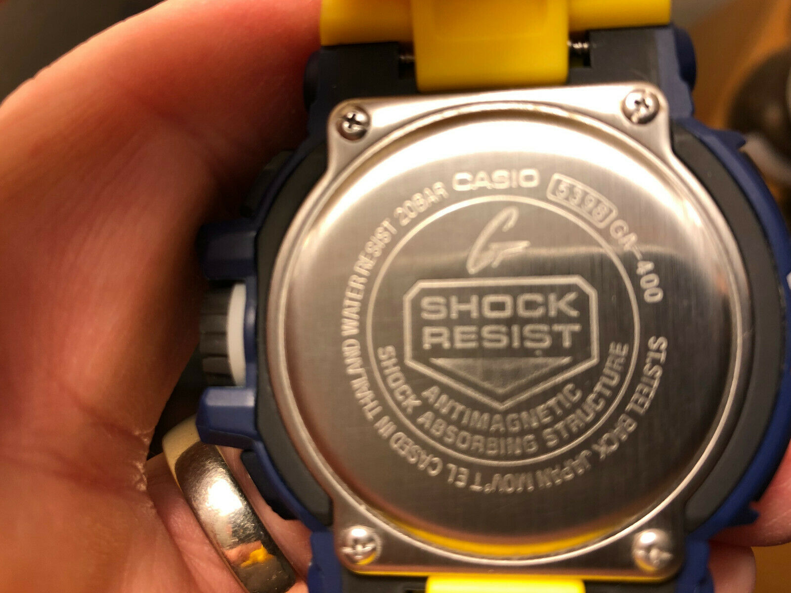G-SHOCK GA-400 5398 ブルー×イエロー 電池交換済み 26$, with some 