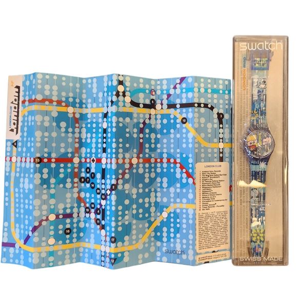 Swatch Map RARE Vintage Swatch watch LONDON CLUB GS106 with London map New old ...
