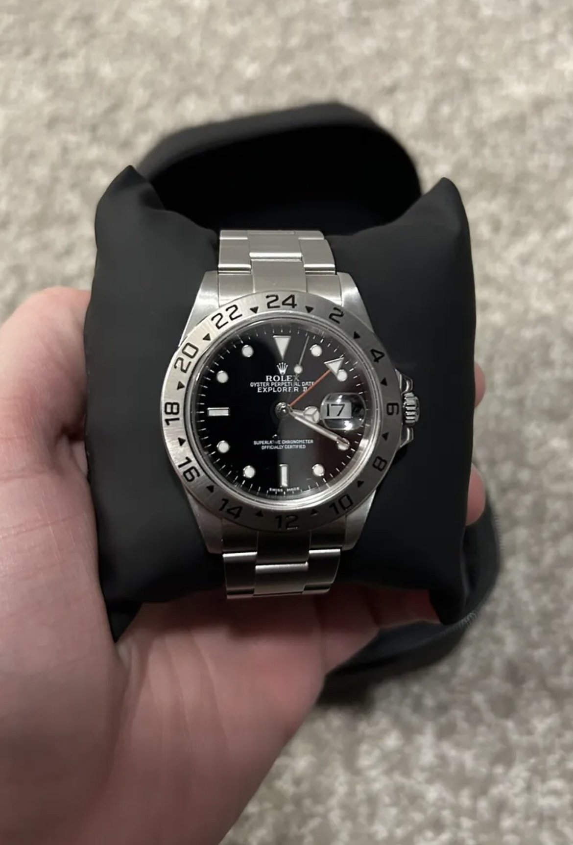 Rolex explorer ii 16570 black cheap dial