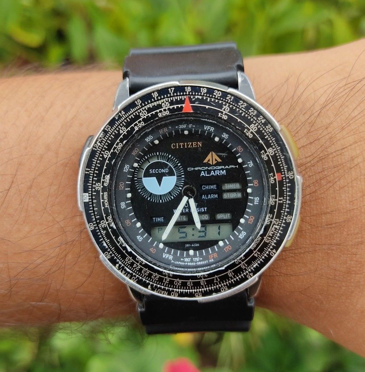Vintage Citizen 8945-087631 Wingman Japan Made Mens Watch Works