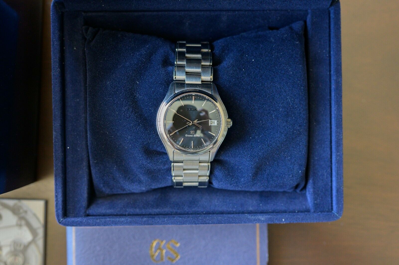 Grand Seiko 9F62 Quartz SBGX007 Navy Blue Watch w/ Box, Booklets