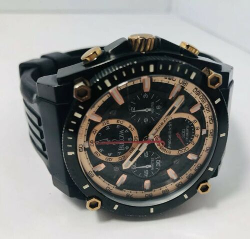 Mens Bulova Precisionist Chronograph Black Stainless Steel Watch C477755 WatchCharts Marketplace