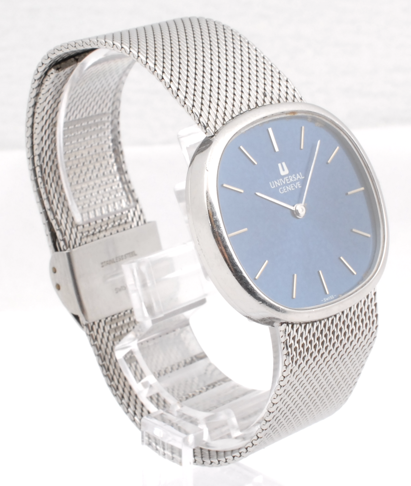 Rare UNIVERSAL GENEVE 842125 Manual Blue Dial Vintage 1-42