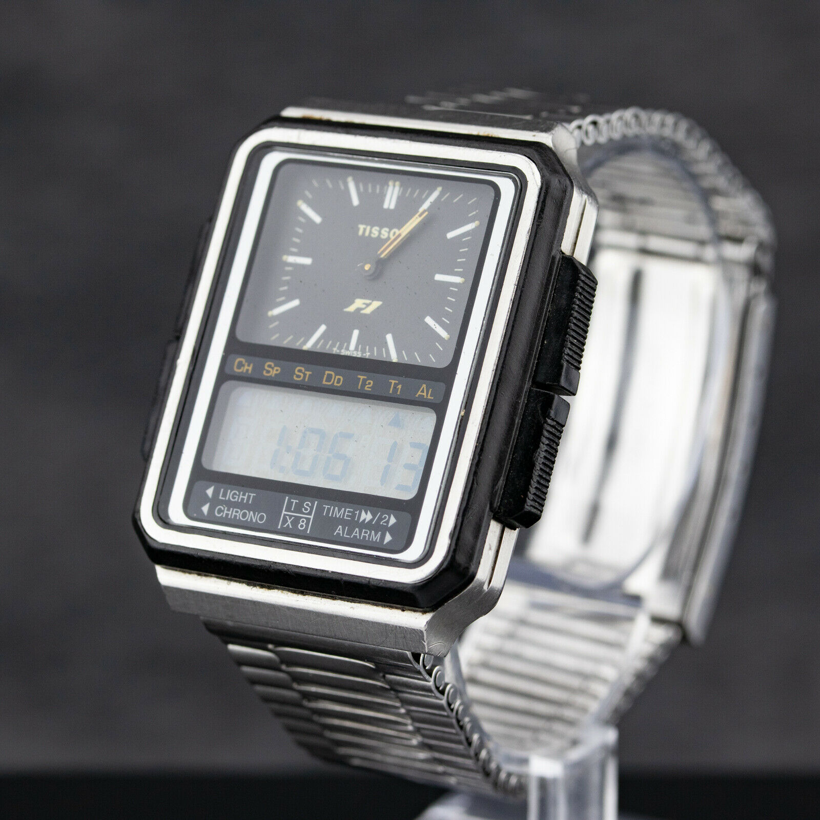 カルロス ベレン ジェリーナ 専用 tissot tsx8 f1 Vintage TISSOT F1 TS-X8 - Dual display analog digital