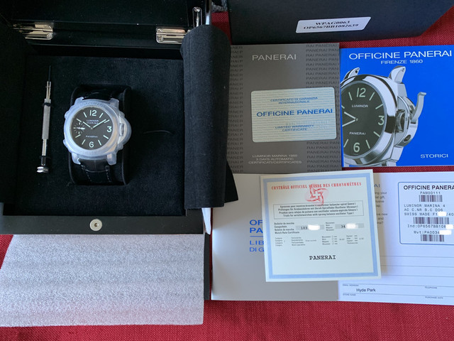 FS Panerai Luminor PAM 111 Engraved Movement Sandwich Dial Box