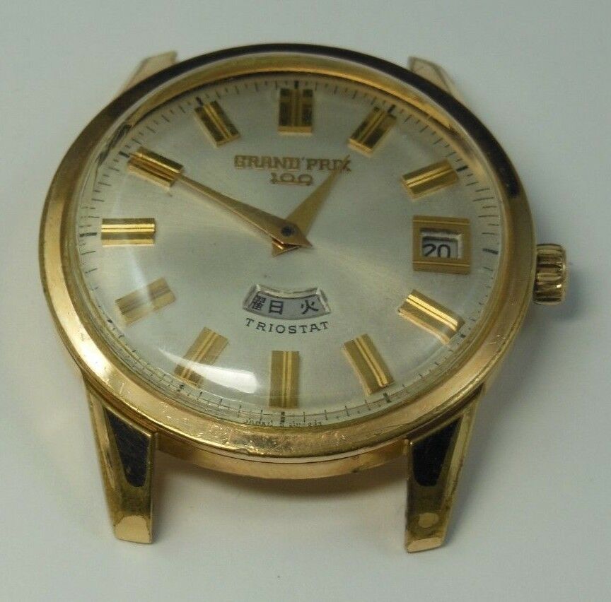 Vintage Orient Grand Prix 100 Jewels Triostat Date Watch For Parts