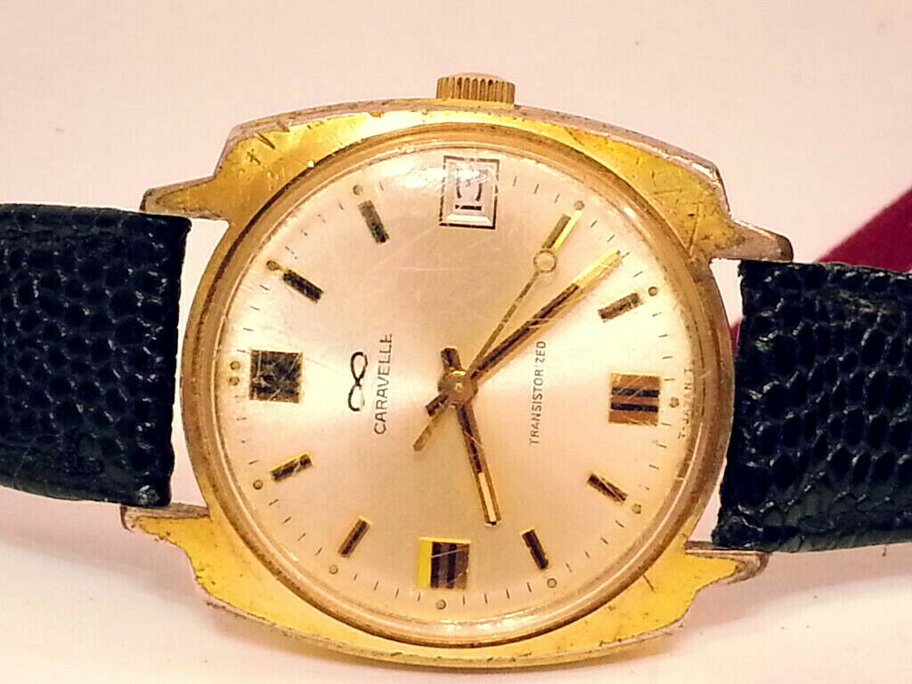 Vintage luxury shops Caravelle N4 transistorized men’s watch