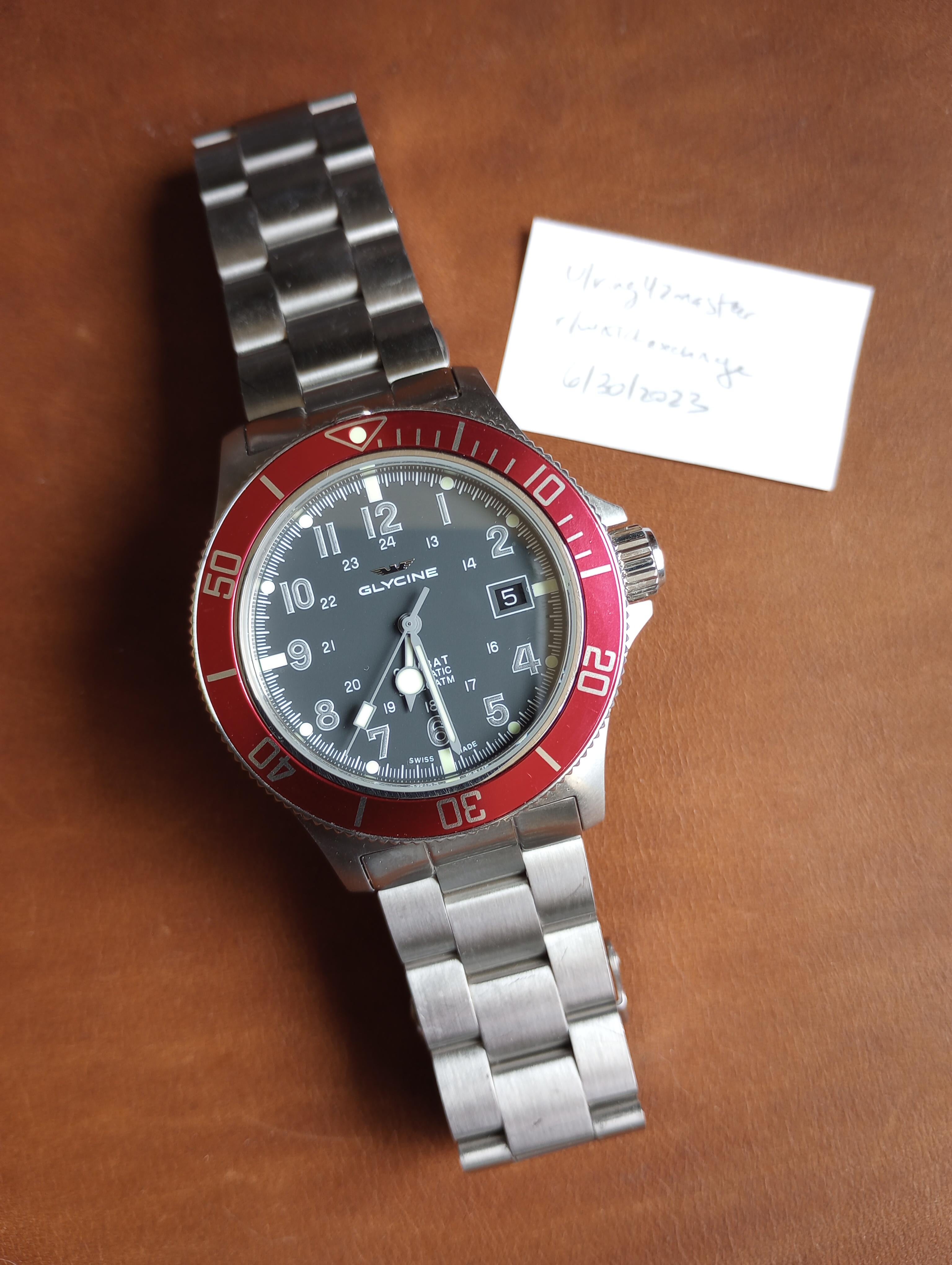 WTS Glycine Combat Sub Automatic 42mm GL0078 290 shipped in