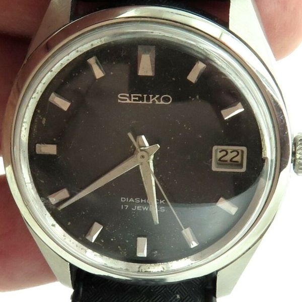 VINTAGE SEIKO SEA LION C22 DIASHOCK 17J DATE 6602-8000 MANUAL WIND MENS ...