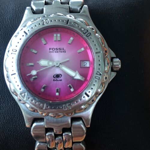 Fossil watch pink clearance face