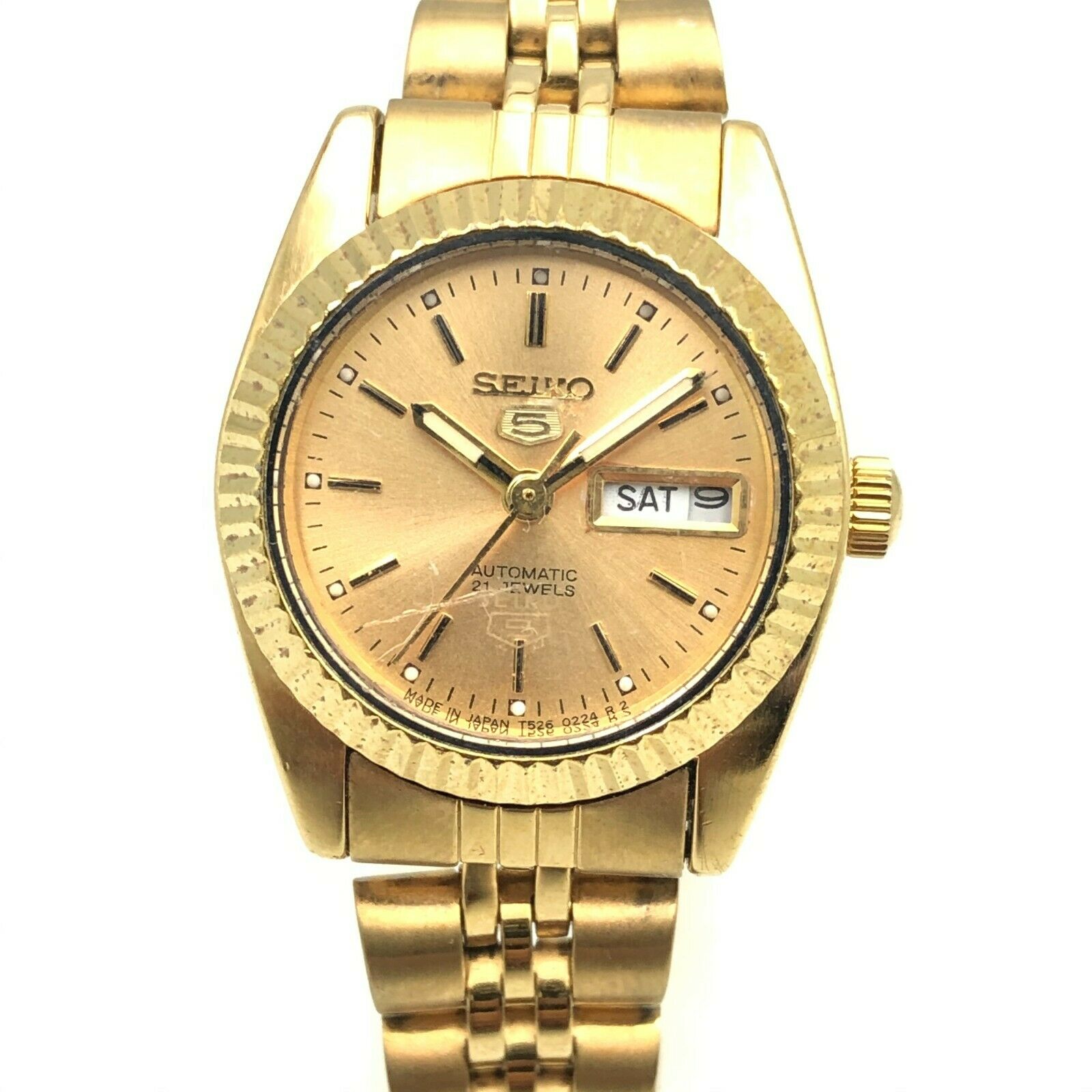 Vintage Womens Seiko 5 4206-0041 D/D 25mm Automatic Japan Made 
