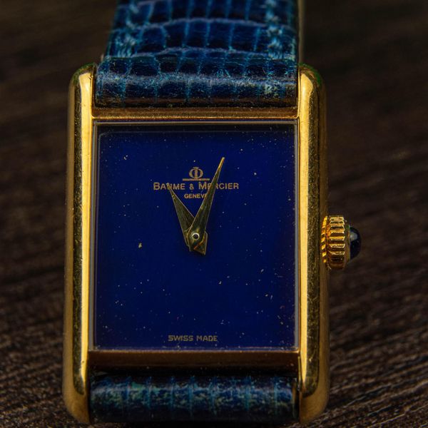 Montre Harpo En Argent Et Lapis Lazuli - Bijou Vintage, Occasion