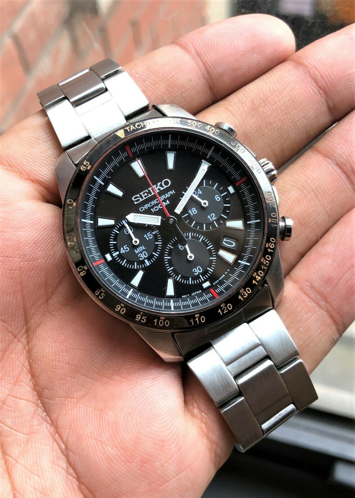 Seiko Chronograph 6T63-00D0 Stunning Black dial Vintage JDM