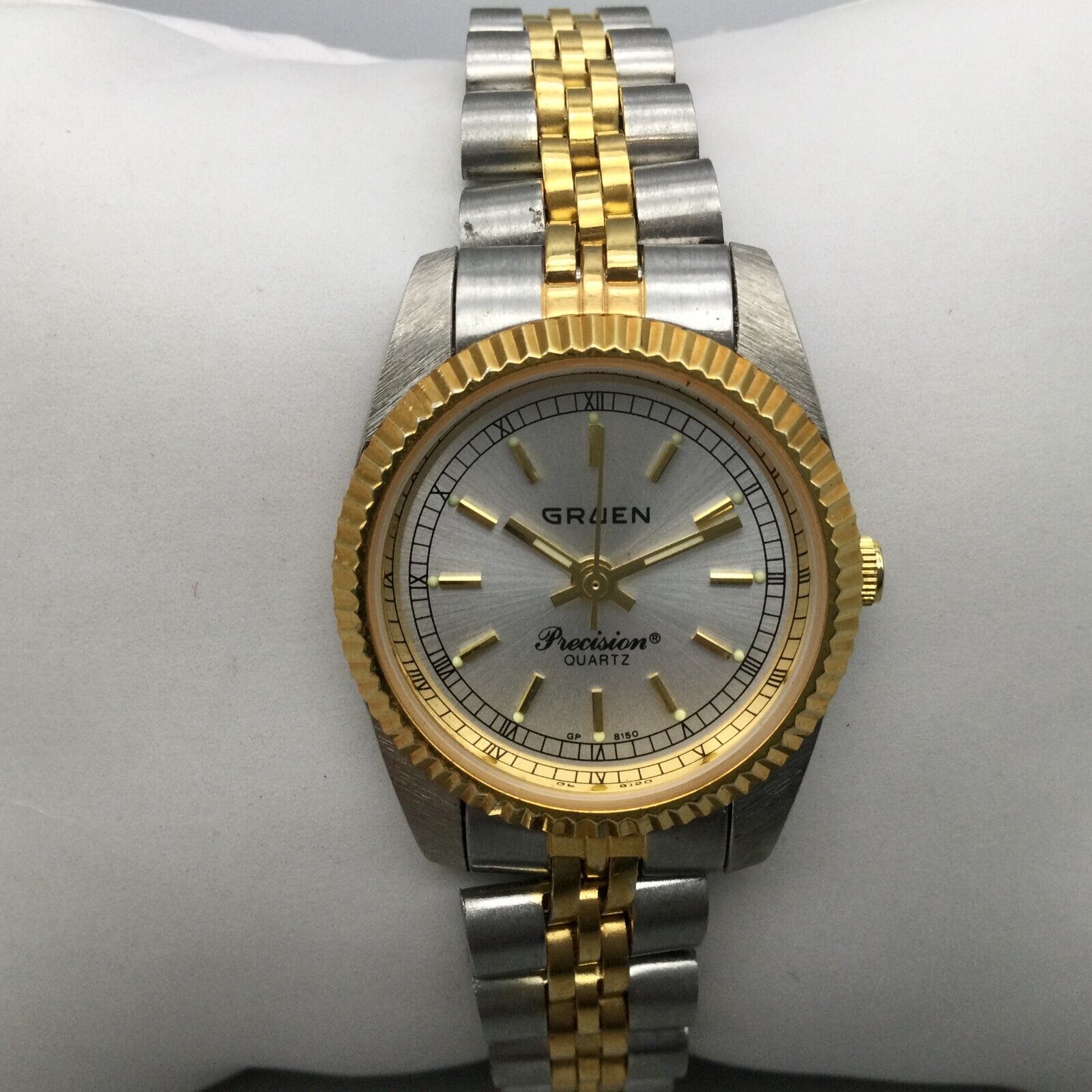 Gruen Precision Watch Women Gold Silver Two Tone Round New  display picture 3
