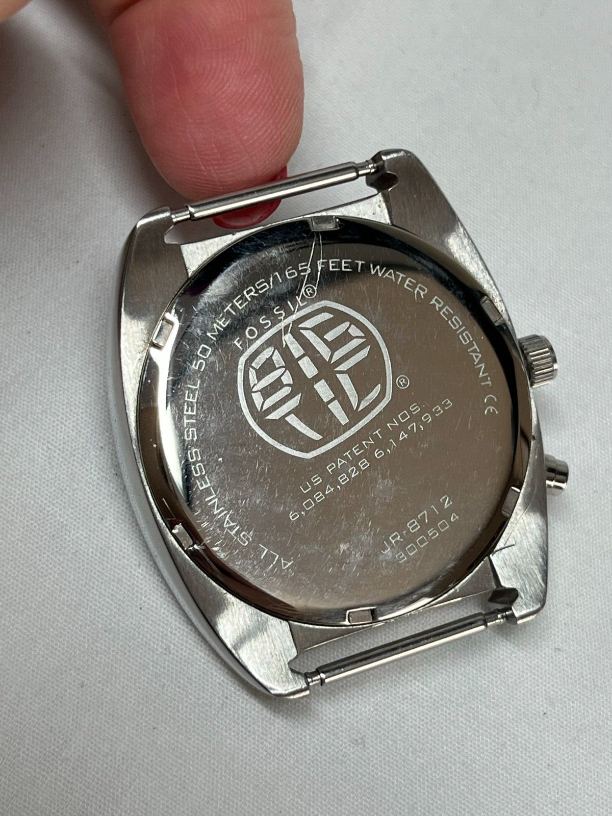最終出品❗❗FOSSIL BIGTIC ヴィンテージ メンズ JR-8712 Men's Fossil BIG TIC JR-8712 Silver Tone Quartz Watch Parts