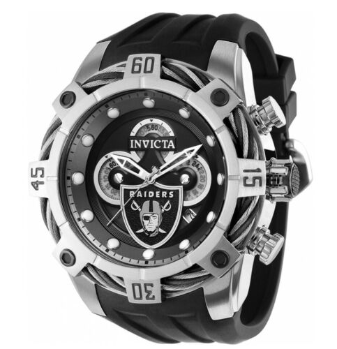 Invicta Nfl Las Vegas Raiders Quartz Black Dial Watch in Gray for