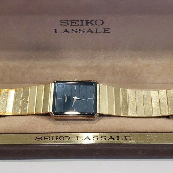 Seiko Lassale Quartz Watch, Gold tone, Black face | WatchCharts