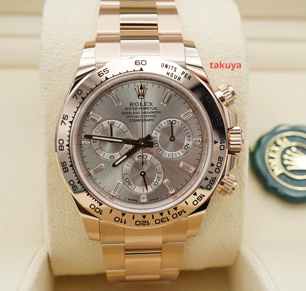 Rolex daytona clearance rose gold baguette