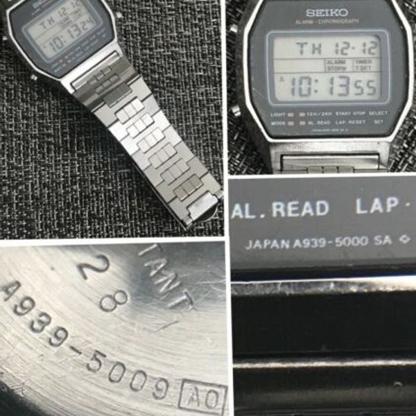 Vintage 1981 Seiko A939-5000 Alarm Chronograph Quartz Digital Watch A939-5009  | WatchCharts