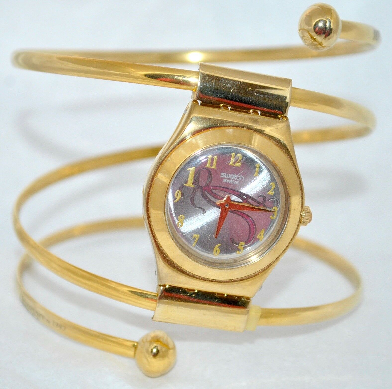 Swatch 2002 James Bond Octopussy 007 Watch Gold Bracelet & Leather 