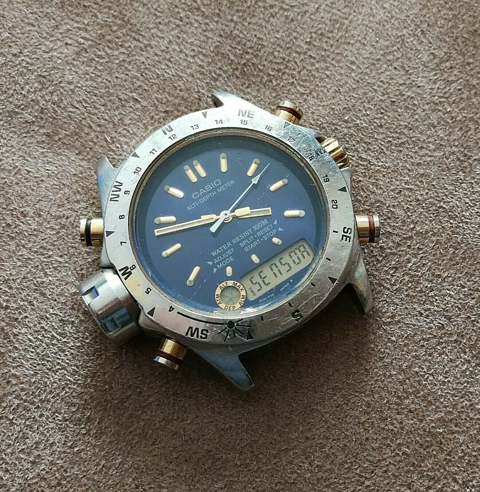 vintage casio aw-711 ana digi altimeter barometer depth meter ana