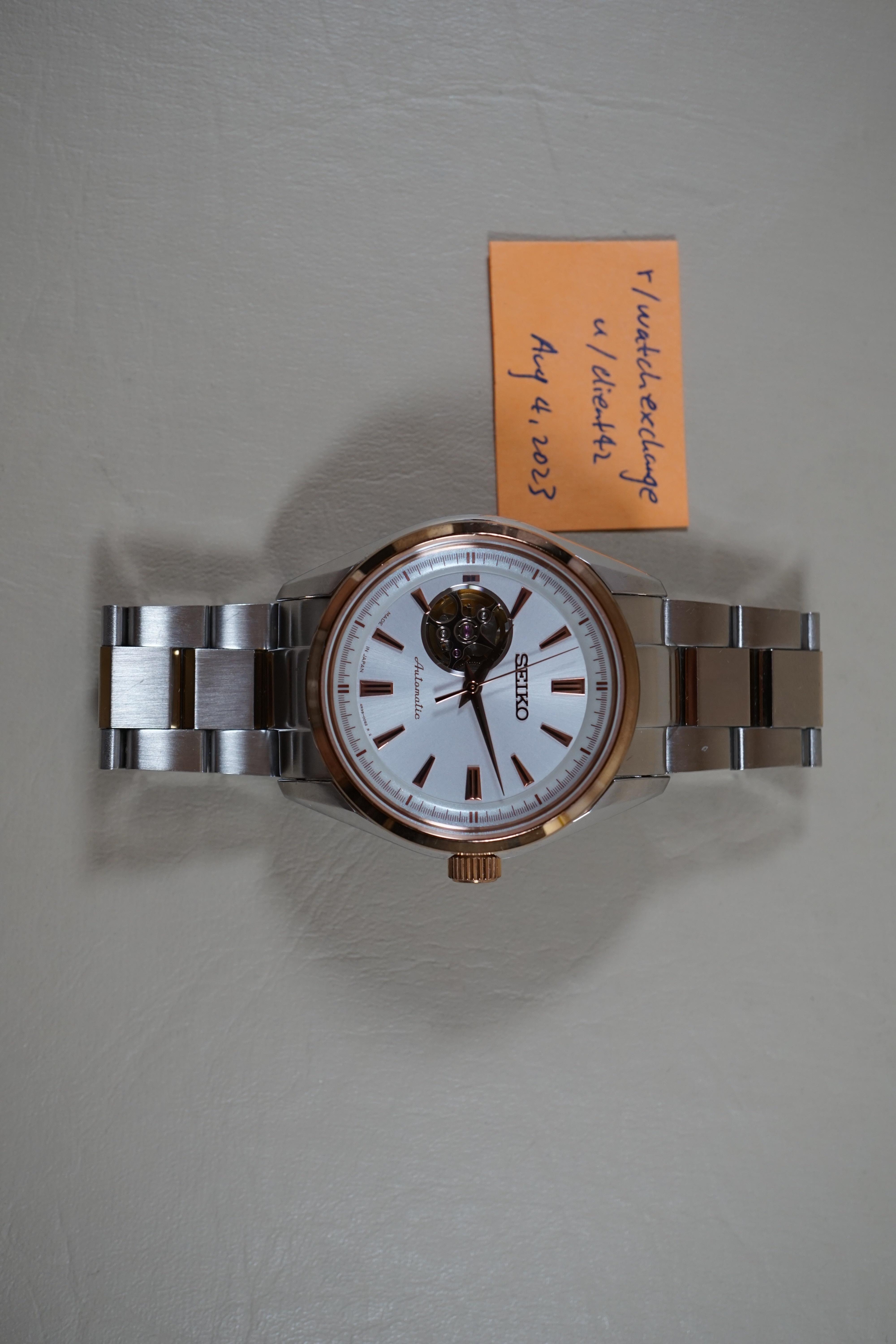 WTS Seiko Presage SARY052 4R38 Two Tone Open Heart Sapphire