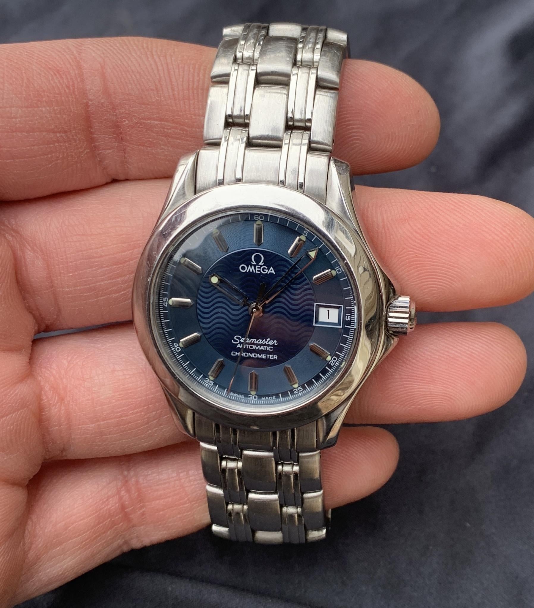 WTS Omega Seamaster 120M Automatic Calibre 1120 36mm blue wave dial ref. 2501.81.00 WatchCharts Marketplace