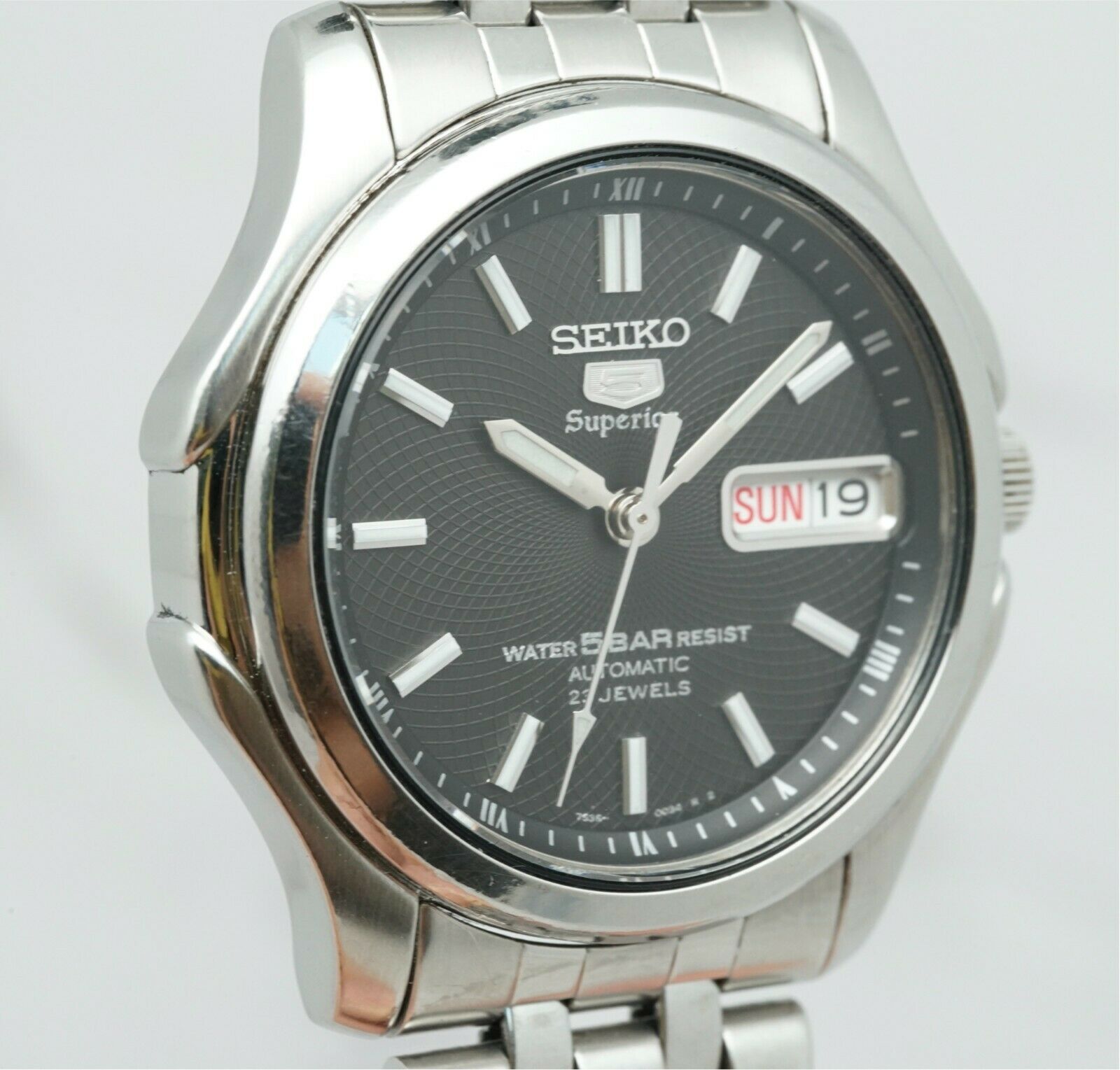 Rare Seiko 5 Superior SKZ025 Black Dial Automatic Sports Watch 7S36-0030 |  WatchCharts