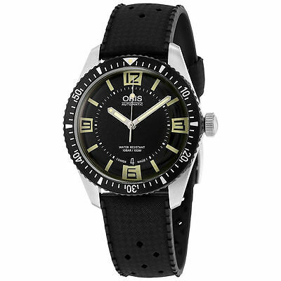 New Oris Diver 65 Black Dial Rubber Strap Mens Watch 73377074064RS