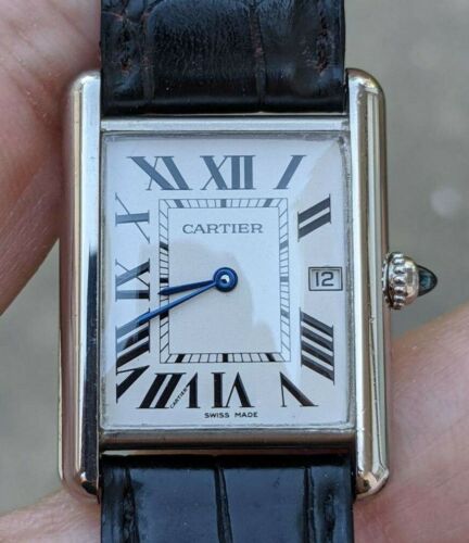 Cartier 18K White Gold Louis Tank Watch Model 2678 Leather Cartier 18K White Gold Louis Tank Watch Model 2678 Leather