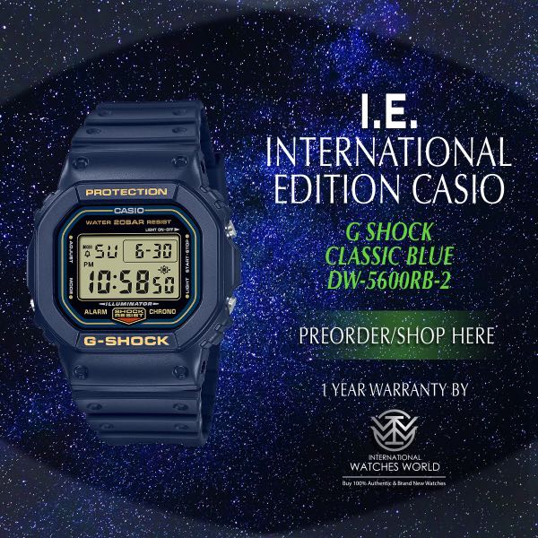 CASIO INTERNATIONAL EDITION G SHOCK ICONIC SQUARE BLUE DW-5600RB-2