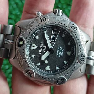 NICE&RARE SEIKO AGS TITANIUM KINETIC 5M23-7A31 STARFISH SCUBA 200M