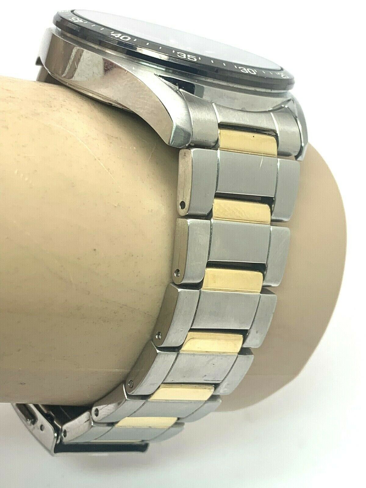 Seiko Solar Black Dial Date Two Tone V157-0CP0 Mens Watch