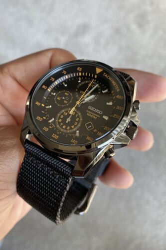 Seiko 7T92 0NK0 Black Chronograph WatchCharts