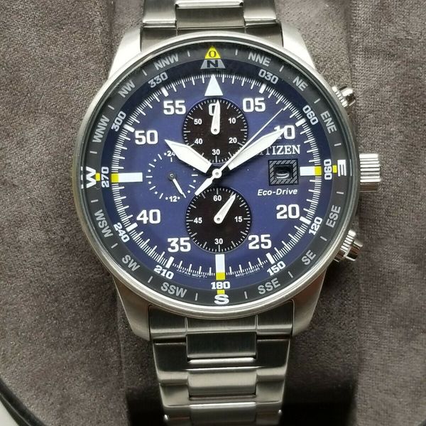 時計 Citizen Aviator Men's Eco Drive Watch Citizen B612-S111935 Chronograph Date Eco-drive Solar Men's