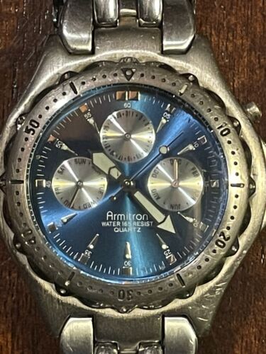 Armitron 6p05 Stainless Steel 165ft Resist Mens Watch Japan