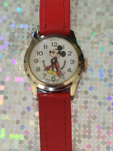 Vintage Bradley Swiss made wind-up Mickey Mouse Watch, ORIG