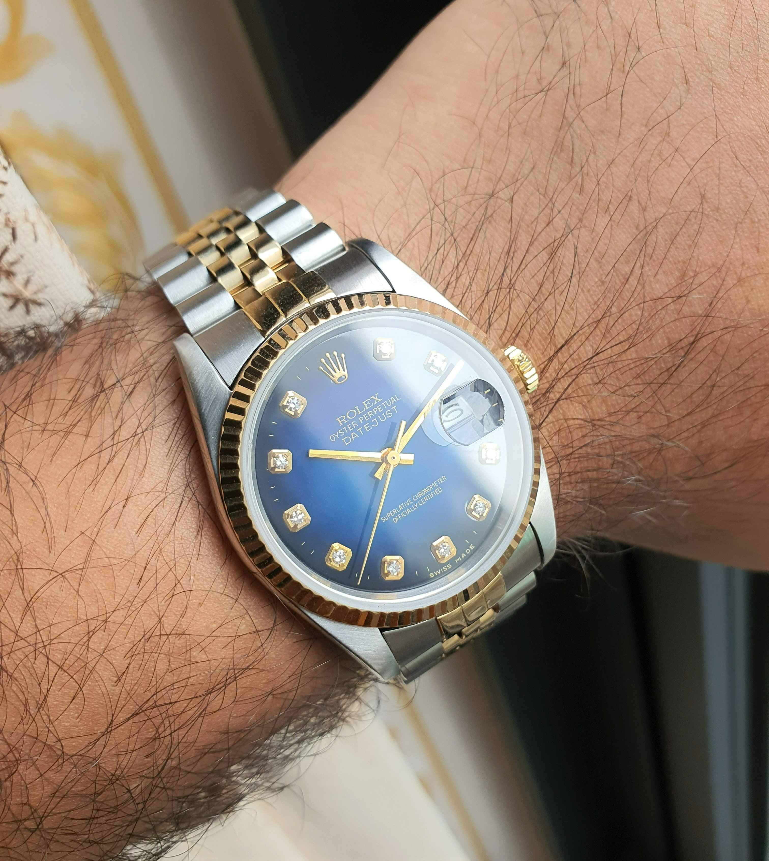 Rolex 16233 hotsell blue diamond dial