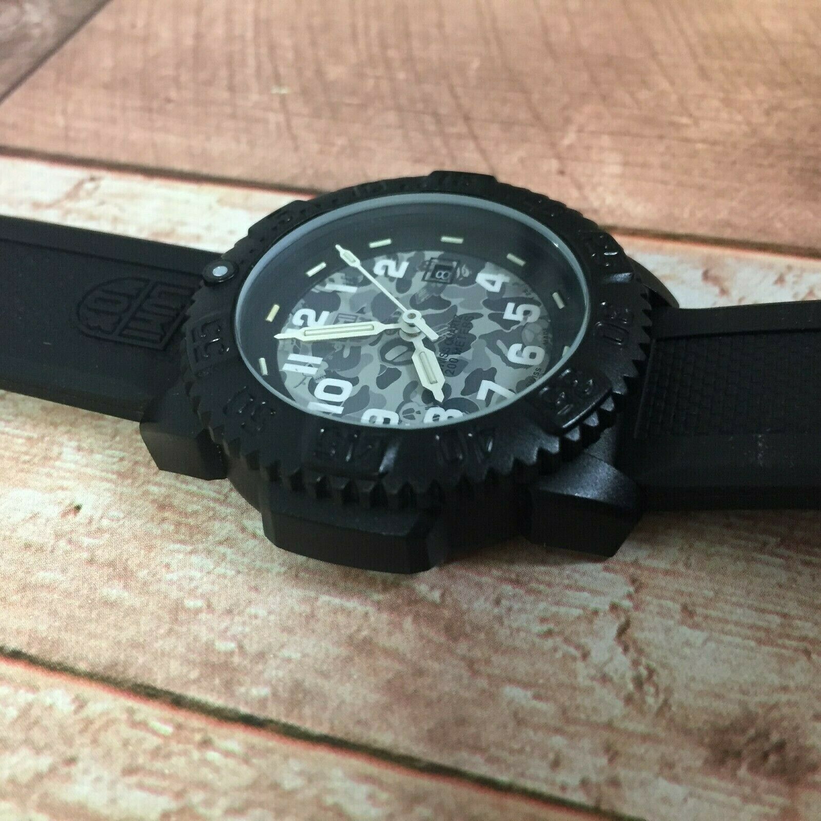 A BATHING APE x Stussy x LUMINOX 30th Year Anniv. Bape Black Watch