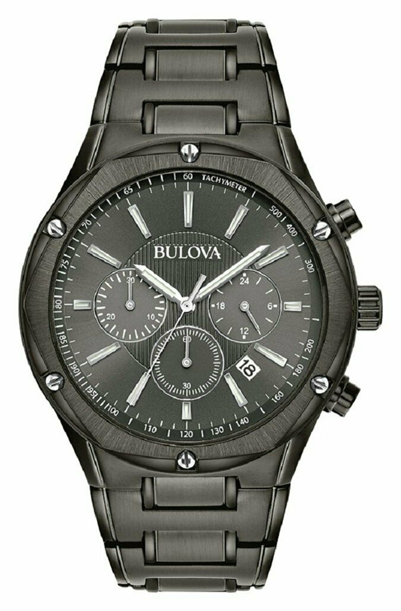 NEW Bulova 98B286 Men s Black IP Stainless Steel Bracelet