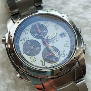 Seiko 7T32 6M30 alarm chronograph. Panda dial. Sept 1999. Boxed