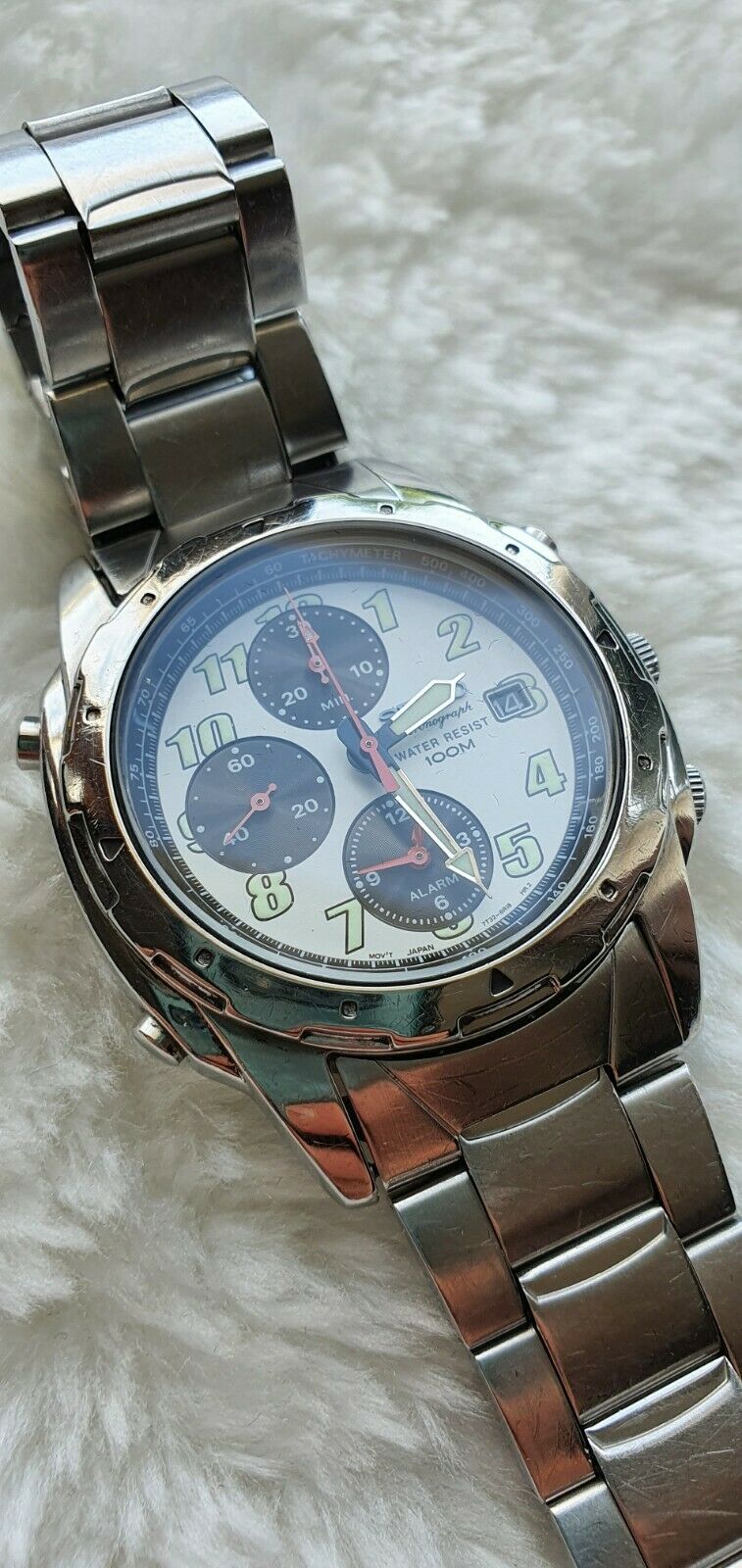 Seiko 7T32 6M30 alarm chronograph. Panda dial. Sept 1999. Boxed