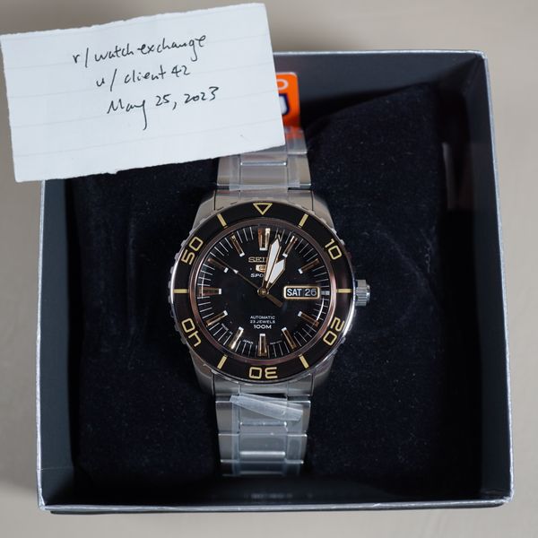 Montre Seiko 5 Sport Fifty Fathoms SNZH57J1 - Occasion, Full Set, Mouvement Automatique, Style Plongée