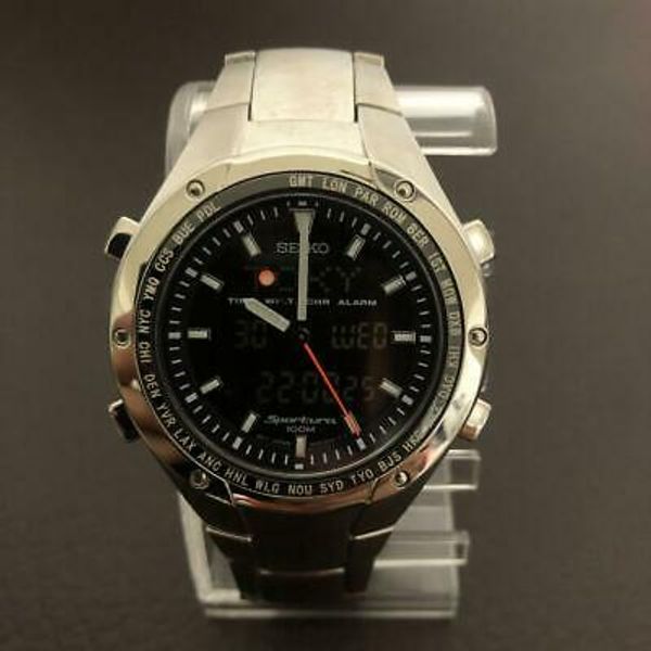SEIKOワールドタイムクロノ　H023-00F0　SNJ015P1 SEIKO ワールドタイムクロノ H023-00F0 稼働品 - メルカリ