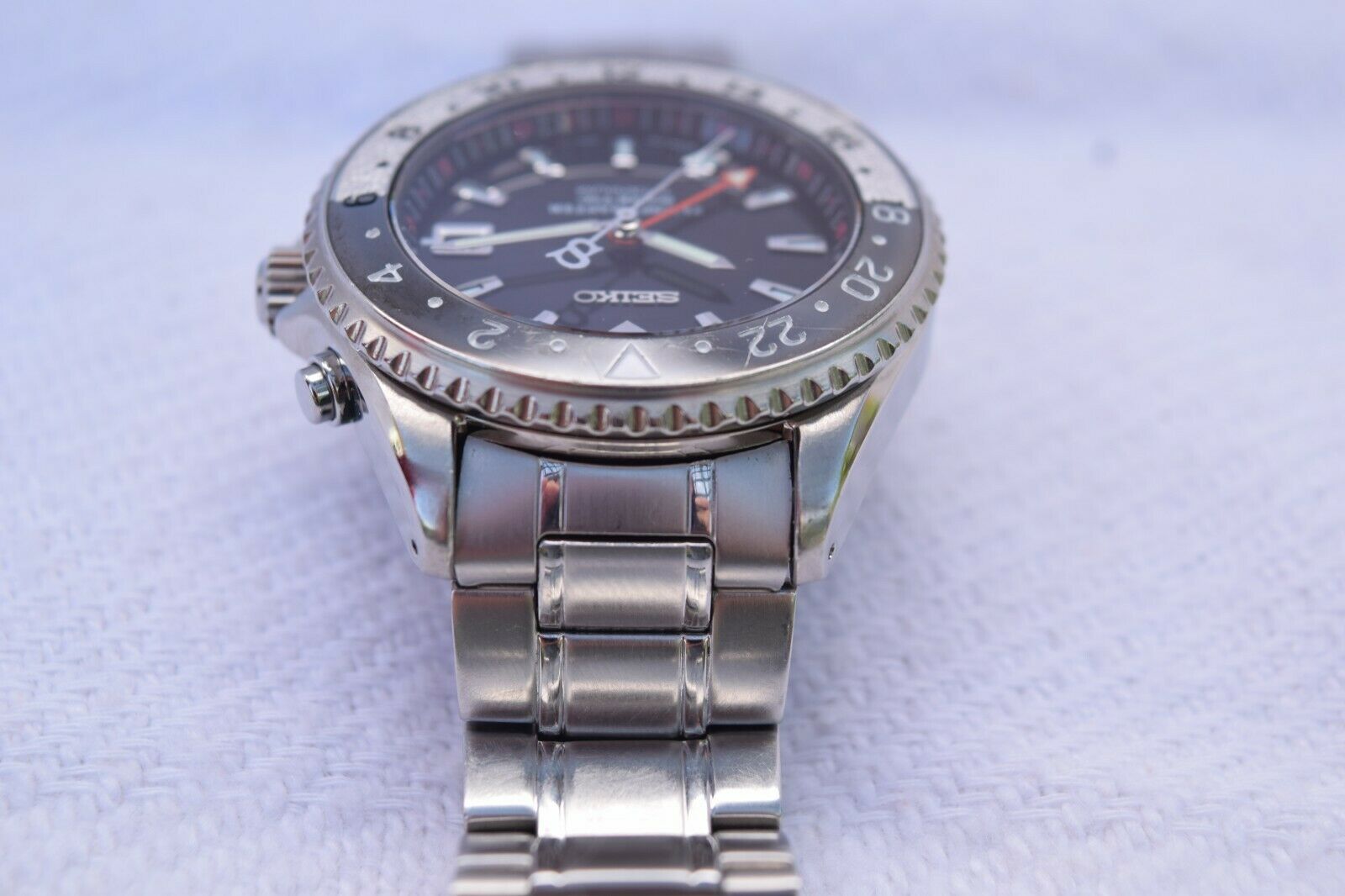 Serviced Seiko Kinetic Flightmaster 5M65 GMT Titanium Pilot Watch