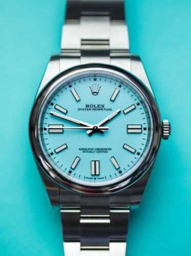 Oyster perpetual 41 tiffany blue sale